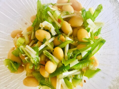 水菜と大豆のサラダ
